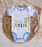 BK Kids Kişiye Özel Mavi Bebek Body Zıbın - Model 173