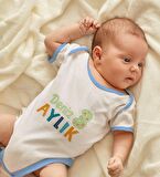 BK Kids Kişiye Özel Mavi Bebek Body Zıbın - Model 173