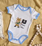 BK Kids Kişiye Özel Mavi Bebek Body Zıbın - Model 181