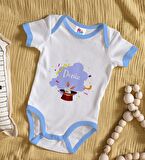 BK Kids Kişiye Özel Mavi Bebek Body Zıbın - Model 183