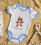 BK Kids Kişiye Özel Mavi Bebek Body Zıbın - Model 197