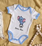 BK Kids Kişiye Özel Mavi Bebek Body Zıbın - Model 201