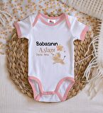 BK Kids Kişiye Özel Pembe Bebek Body Zıbın - Model 12