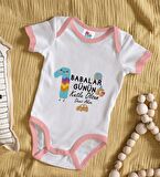 BK Kids Kişiye Özel Pembe Bebek Body Zıbın - Model 29