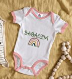 BK Kids Kişiye Özel Pembe Bebek Body Zıbın - Model 30