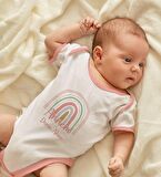 BK Kids Kişiye Özel Pembe Bebek Body Zıbın - Model 46