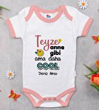 BK Kids Kişiye Özel Pembe Bebek Body Zıbın - Model 52