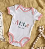 BK Kids Kişiye Özel Pembe Bebek Body Zıbın - Model 60