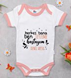 BK Kids Kişiye Özel Pembe Bebek Body Zıbın - Model 62