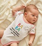 BK Kids Kişiye Özel Pembe Bebek Body Zıbın - Model 73