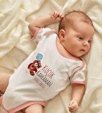 BK Kids Kişiye Özel Pembe Bebek Body Zıbın - Model 75