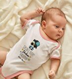 BK Kids Kişiye Özel Pembe Bebek Body Zıbın - Model 76