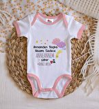 BK Kids Kişiye Özel Pembe Bebek Body Zıbın - Model 81