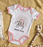 BK Kids Kişiye Özel Pembe Bebek Body Zıbın - Model 88