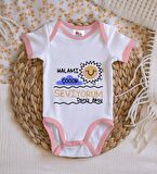 BK Kids Kişiye Özel Pembe Bebek Body Zıbın - Model 95