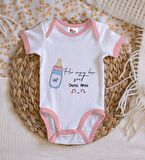 BK Kids Kişiye Özel Pembe Bebek Body Zıbın - Model 102