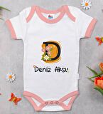 BK Kids Kişiye Özel Pembe Bebek Body Zıbın - Model 109