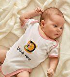 BK Kids Kişiye Özel Pembe Bebek Body Zıbın - Model 109