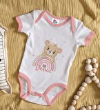 BK Kids Kişiye Özel Pembe Bebek Body Zıbın - Model 119