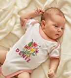 BK Kids Kişiye Özel Pembe Bebek Body Zıbın - Model 122