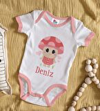 BK Kids Kişiye Özel Pembe Bebek Body Zıbın - Model 123