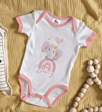 BK Kids Kişiye Özel Pembe Bebek Body Zıbın - Model 124
