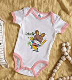 BK Kids Kişiye Özel Pembe Bebek Body Zıbın - Model 125
