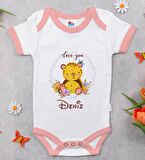 BK Kids Kişiye Özel Pembe Bebek Body Zıbın - Model 128