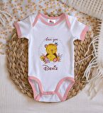 BK Kids Kişiye Özel Pembe Bebek Body Zıbın - Model 128