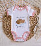 BK Kids Kişiye Özel Pembe Bebek Body Zıbın - Model 129