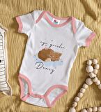 BK Kids Kişiye Özel Pembe Bebek Body Zıbın - Model 129