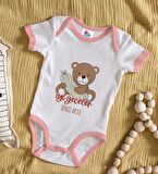 BK Kids Kişiye Özel Pembe Bebek Body Zıbın - Model 136