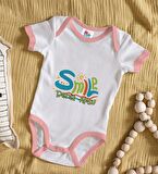 BK Kids Kişiye Özel Pembe Bebek Body Zıbın - Model 140