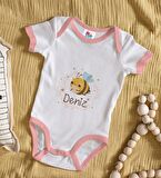 BK Kids Kişiye Özel Pembe Bebek Body Zıbın - Model 162