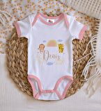 BK Kids Kişiye Özel Pembe Bebek Body Zıbın - Model 164