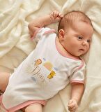 BK Kids Kişiye Özel Pembe Bebek Body Zıbın - Model 164