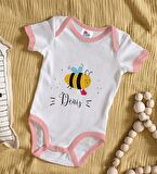 BK Kids Kişiye Özel Pembe Bebek Body Zıbın - Model 165