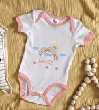 BK Kids Kişiye Özel Pembe Bebek Body Zıbın - Model 169