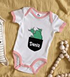 BK Kids Kişiye Özel Pembe Bebek Body Zıbın - Model 172