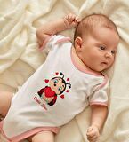BK Kids Kişiye Özel Pembe Bebek Body Zıbın - Model 176