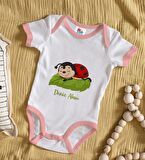 BK Kids Kişiye Özel Pembe Bebek Body Zıbın - Model 177