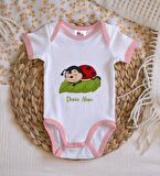 BK Kids Kişiye Özel Pembe Bebek Body Zıbın - Model 177