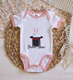 BK Kids Kişiye Özel Pembe Bebek Body Zıbın - Model 184