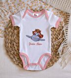 BK Kids Kişiye Özel Pembe Bebek Body Zıbın - Model 185