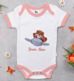BK Kids Kişiye Özel Pembe Bebek Body Zıbın - Model 185