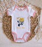 BK Kids Kişiye Özel Pembe Bebek Body Zıbın - Model 194