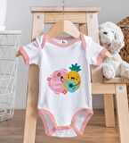 BK Kids Kişiye Özel Pembe Bebek Body Zıbın - Model 195