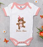 BK Kids Kişiye Özel Pembe Bebek Body Zıbın - Model 197
