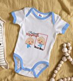 BK Kids Kişiye Özel Mavi Bebek Body Zıbın - Model 18