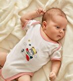 BK Kids Sevimli Pilot Tasarımlı Pembe Bebek Body Zıbın-1